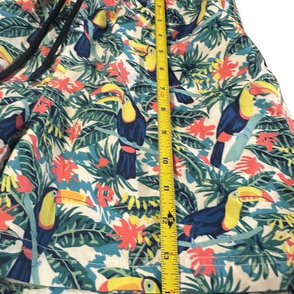 YP Threads Australia Mens Swim Shorts Sz 32 Tropical Colorful Birds Palm Trees - Picture 9 of 16
